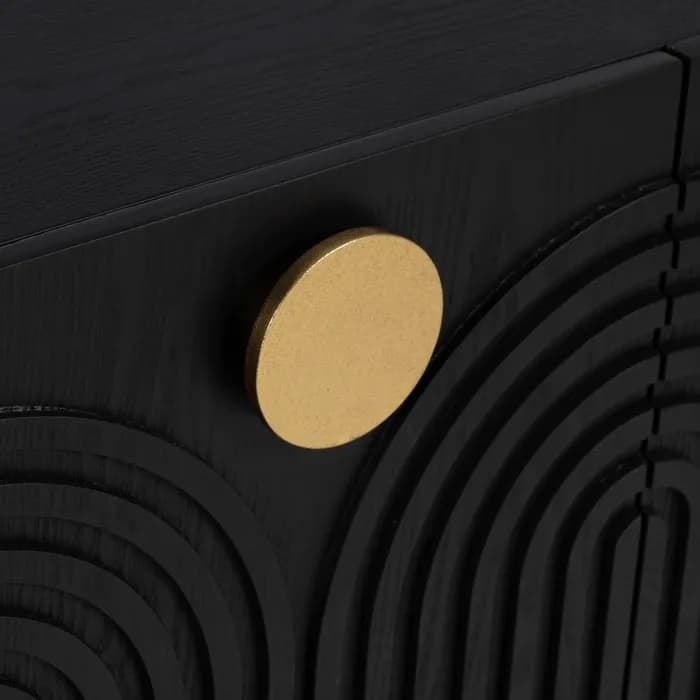 Aparador negro-oro madera/metal 160x40x80 cm - Imagen 5