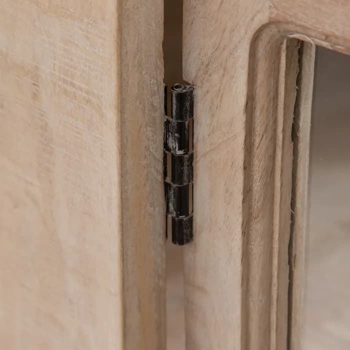 Aparador salón blanco rozado madera de mango 160x35x71 cm - Imagen 3