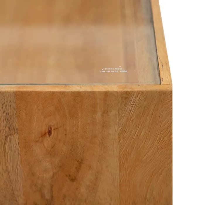 Aparador salón natural madera-ratán 160x40x80 cm - Imagen 4