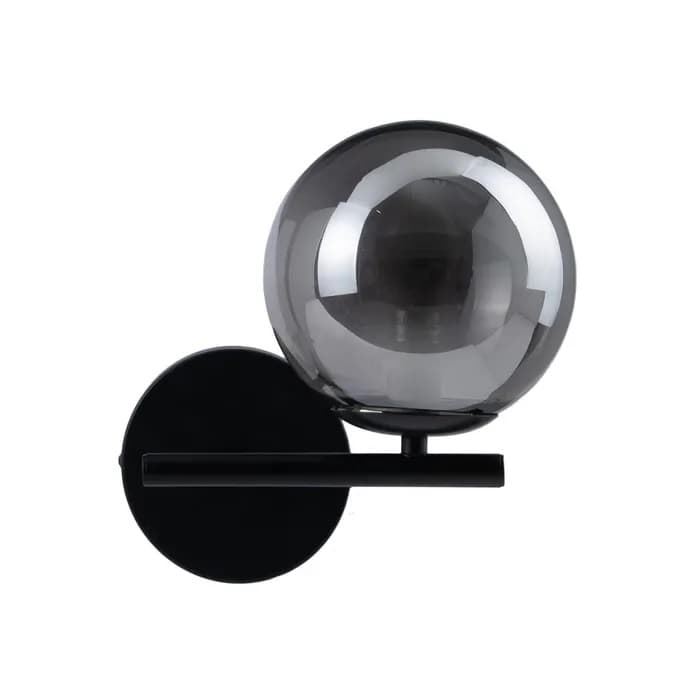 Aplique pared negro metal-cristal 27.50x20x20 cm - Imagen 1