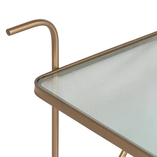 Camarera ruedas oro metal-cristal 61 x 40 x 70 cm - Imagen 2