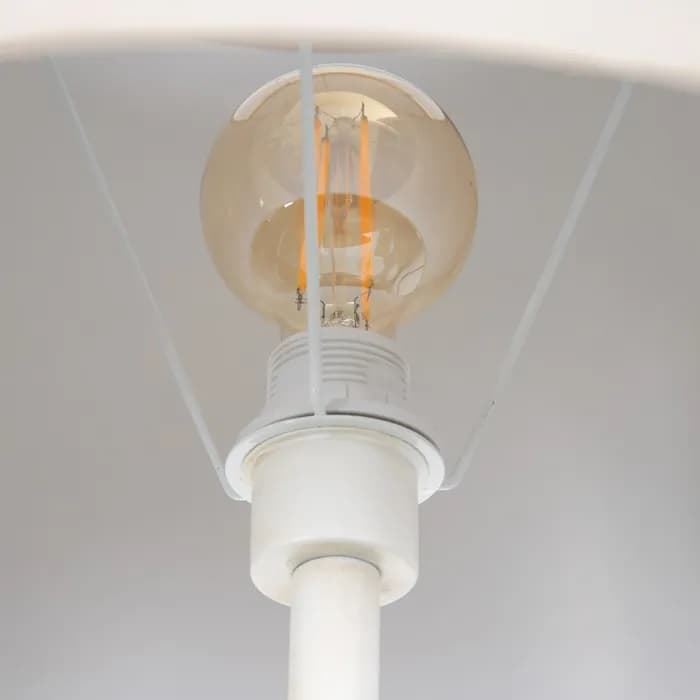 Lámpara suelo blanco rozado DM/tejido 50x50x157 cm - Imagen 3
