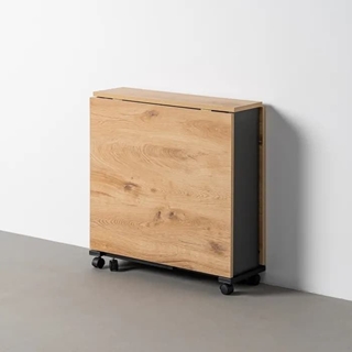 Mesa plegable negro-natural 148 x 71 x 74 cm - Imagen 1