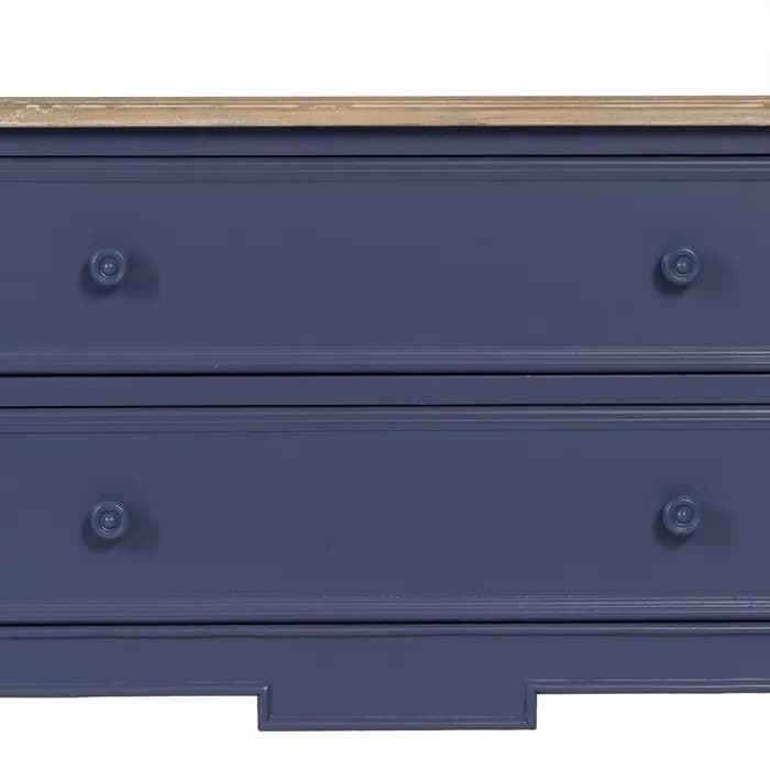 Mueble auxiliar azul madera 80x45x60 cm - Imagen 4