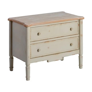 Mueble auxiliar natural-crema madera 80 x 45 x 60 cm - Imagen 1
