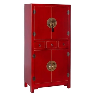 Mueble auxiliar rojo 63 x 33 x 131 cm - Imagen 1